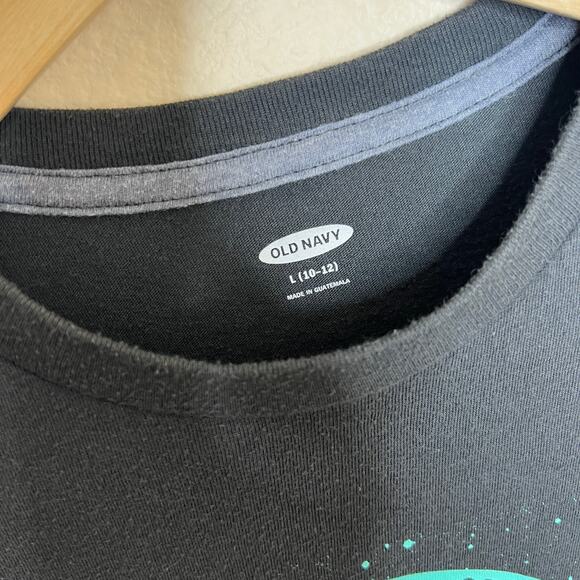 Old Navy Kick Back & Relax Astronaut Soccer Ball Black Tee Large 10-12 - Picture 3 of 9